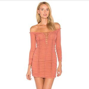 Revolve Majorelle Darling Dress in deep blush pink